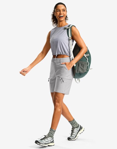 G Gradual Women's Hiking Cargo Shorts - Quick Dry Lightweight Summer Travel Shorts with Pockets
