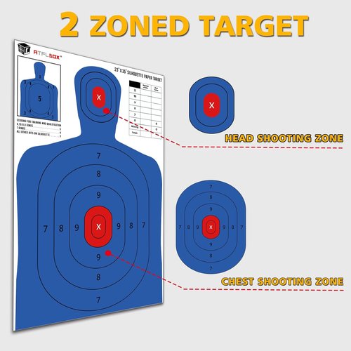 Atflbox High Visibility 5-Color Silhouette Target Paper - 23x35 Inch for Indoor/Outdoor Shooting
