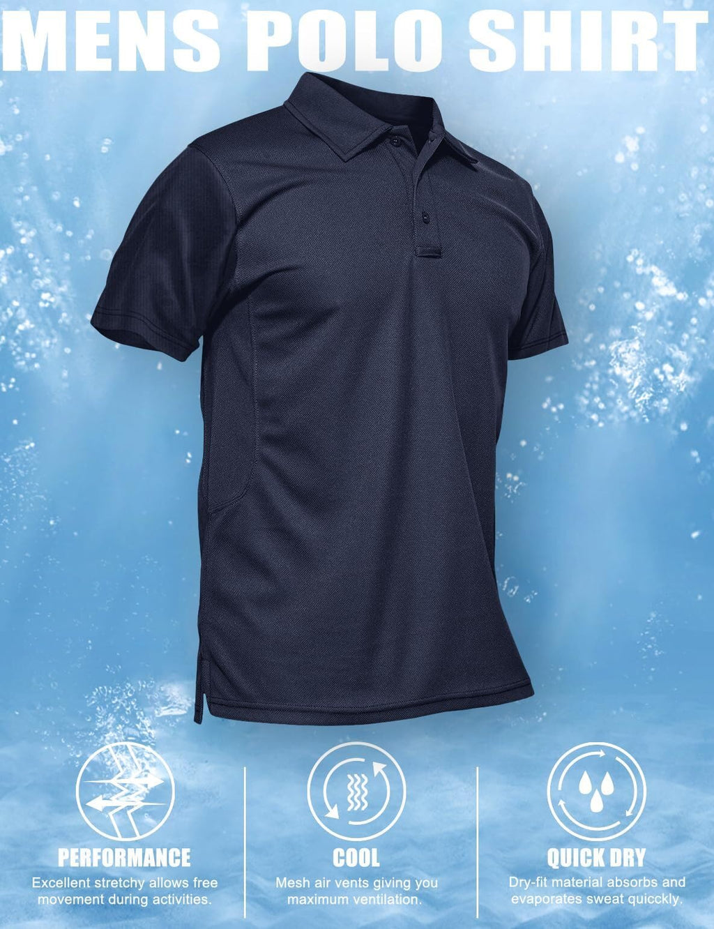 MAGCOMSEN Navy Blue Polo Shirts for Men T Shirts Short-Sleeve Hiking Shirts Hunting Shirt Tactical Shirts Navy XXL