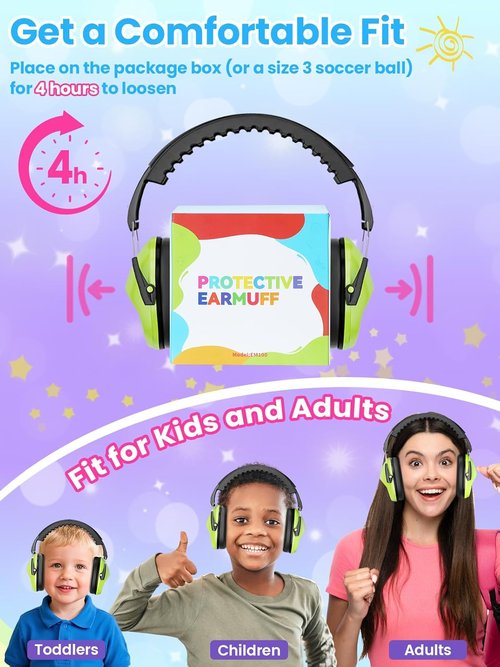 Dr.meter Noise Cancelling Ear Muffs - 27.4 SNR Adjustable Hearing Protection for Kids & Adults | Ideal for Concerts, Autism Sensory, Fireworks