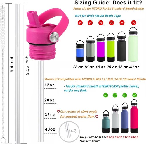 Hydro Flask Straw Lid - Replacement Sport Cap with Flexible Handle for 18/21/24 oz Bottles