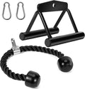 Skiennix Cable Machine Attachments Set - LAT Pulldown Bar & Tricep Rope | Home Gym Essentials