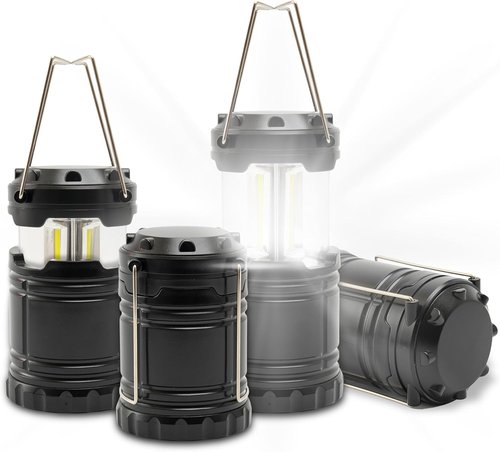 ATack LED Camping Lantern - Portable Battery-Powered Flashlight | 4-Pack for Emergencies & Outdoor Use