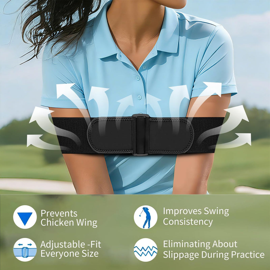 TOTITOM Golf Swing Training Aid- Adjustable Swing Correcting Arm Band, Swings Path Control for Enhance Muscle Memory & Connection, Golf Trainer for Right & Left-Handed Players