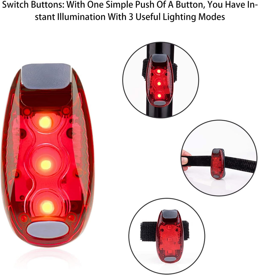 Skiennix LED Safety Lights - High Visibility Strobe Lights for Running & Biking | 9 Pack (Red/Blue/Green)