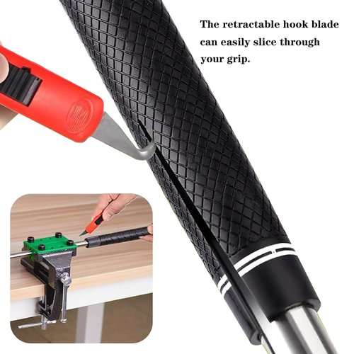 LH90H Golf Club Regripping Kit, DIY Home Grip Replacement Tool Set with Non-Scratch Vise Clamp, Pre-Cut Tape & Safety Hook Blade, Universal for Irons/Woods/Putters for Beginners & Pro Golfers