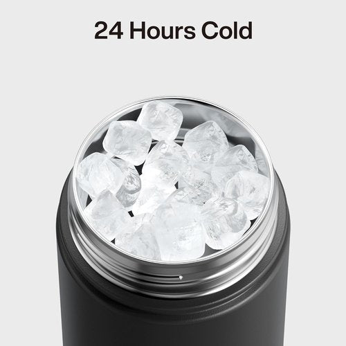 ENCOOL Insulated Water Bottle - Leak-Proof Stainless Steel with Straw | Keeps Drinks Cold for 24 Hours (26 oz, Black Night)
