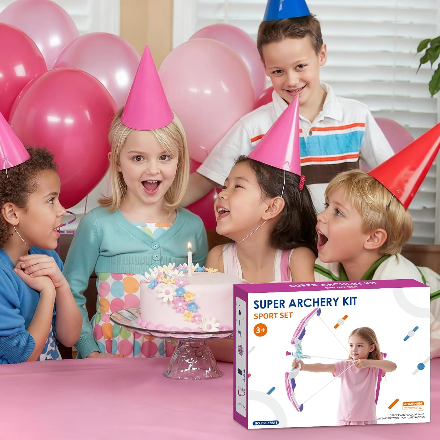 Skiennix LED Light Up Unicorn Bow and Arrow Set - 12 Suction Cup Arrows & Glow Target for Kids Ages 4-12