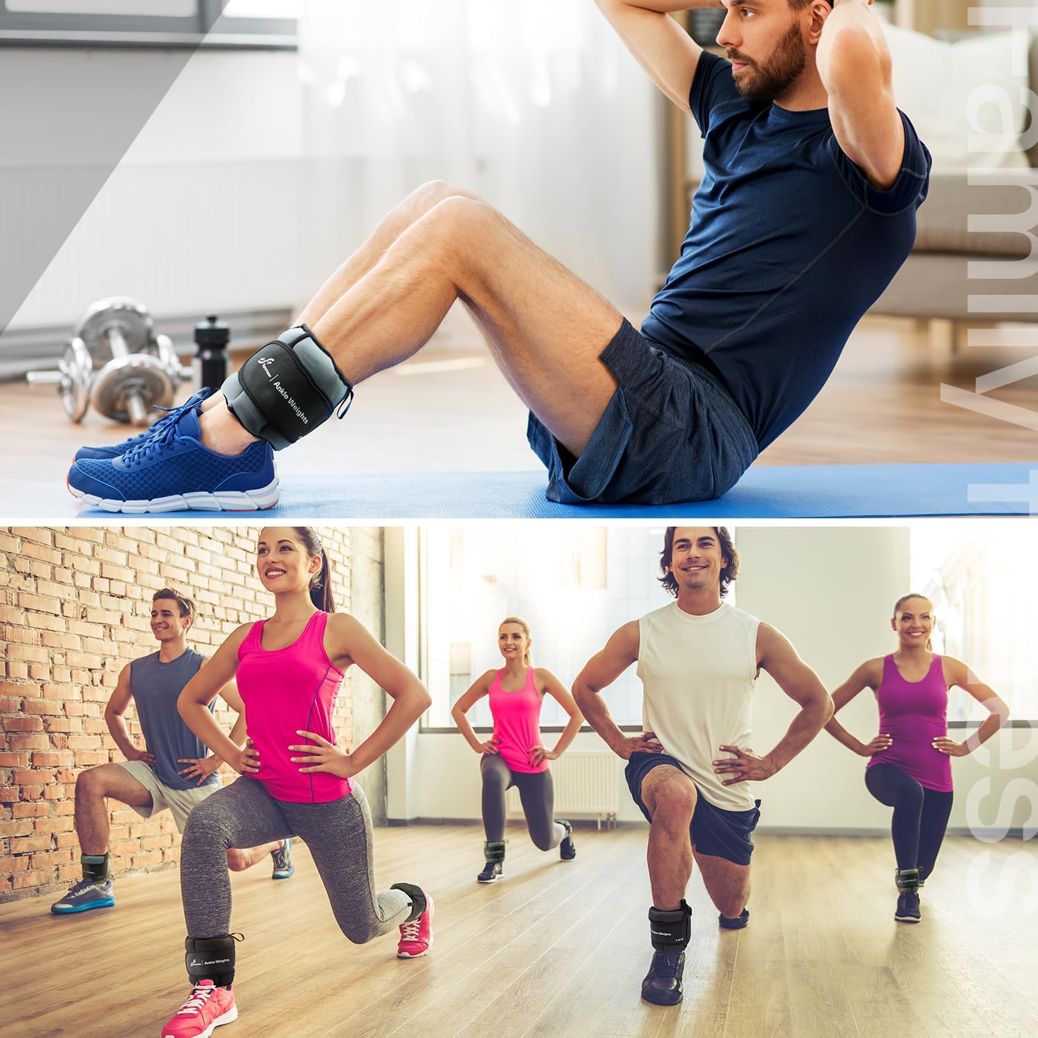 Sportneer Adjustable Ankle Weights - Heavy Leg Weights for Strength Training | 1 Pair, 4-20 LBS