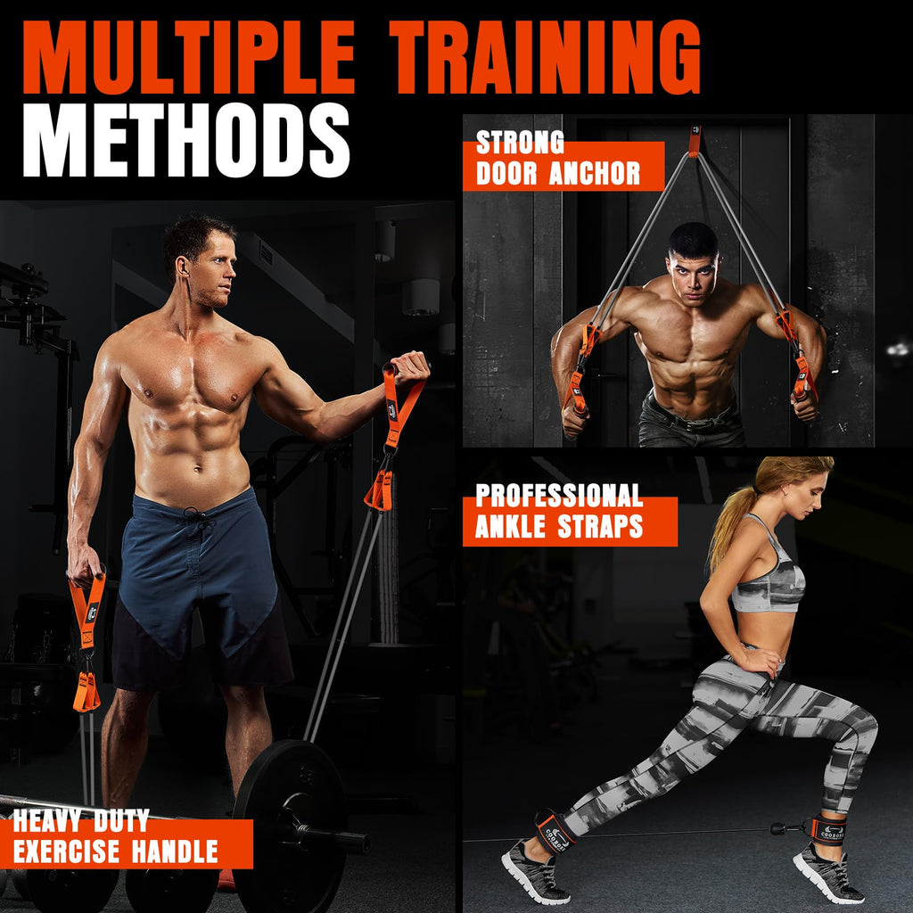 Resistance Bands, 300LBS Exercise Bands with Handles, Workout Bands with Door Anchor and Ankle Straps, Heavy Fitness Bands for Training, Physical Therapy, Shape Body, Yoga, Home Workout