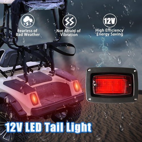 FIXHAWK Club Car DS LED Tail Light Kit with 3 Wire for 12V Club Car DS 1982-Up Golf Cart, Replace OEM# 1017035