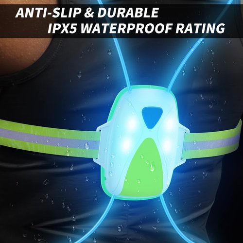 Ni-SHEN LED Reflective Running Vest with Front Light,Running Lights for Runners,Reflective Running Gear for Men/Women Running,Cycling or Walking, High Visibility Warning LED Lights