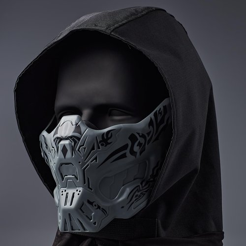 Half Face Ghost Mask Airsoft Paintball Mask， for Halloween Cosplay Paintball CS GamesTactical Gear