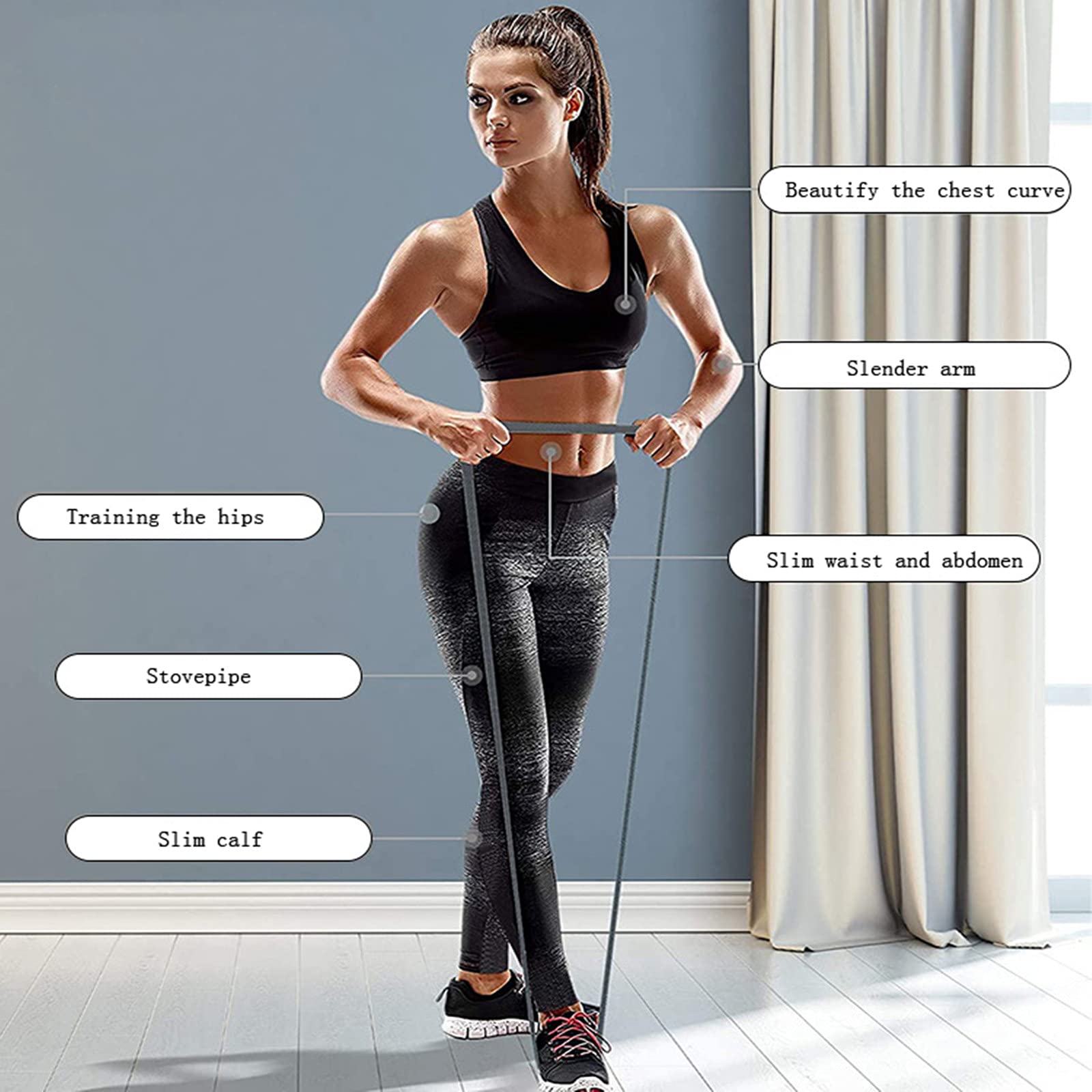 SUWEI Resistance Exercise Band for Legs or Buttocks, Suitable for Women/Men Sports, Yoga Elastic Band Stretching Resistance Fitness Exercise at Home or Gym