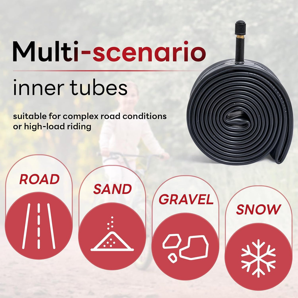 Reliable 18" Bike Tubes by [Brand Name] - Replacement Inner Tubes for City, Road, Kids & Mountain Cycling | AV32mm Schrader Valve (2 PCS)