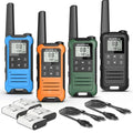 Walkie Talkies Long Range for Adult, 4Pack Rechargeable Baofeng Walkie Talkie FRS Two Way Radio 1400mAh Li-ion Battery ，USB-C Cable， NOAA with Flashlight for Camping Family