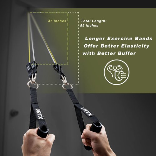VRTX Resistance Band Set (11pcs), Resistance Bands with Handles, Exercise Bands with Door Anchor, Carry Bag, Legs Ankle Straps for Resistance Training, Physical Therapy, Fitness, Home Workouts
