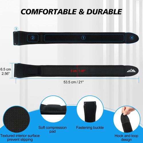 supregear IT Band Strap - Iliotibial Band Compression Wrap, Adjustable Knee Thigh Hip & ITB Support Brace Patellar Tendonitis Stabilizer for Running and Exercise - Men, Women