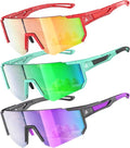 Kids Sunglasses - UV Protection Youth Baseball & Softball Shades for Ages 4-14 | 3-Pack Set