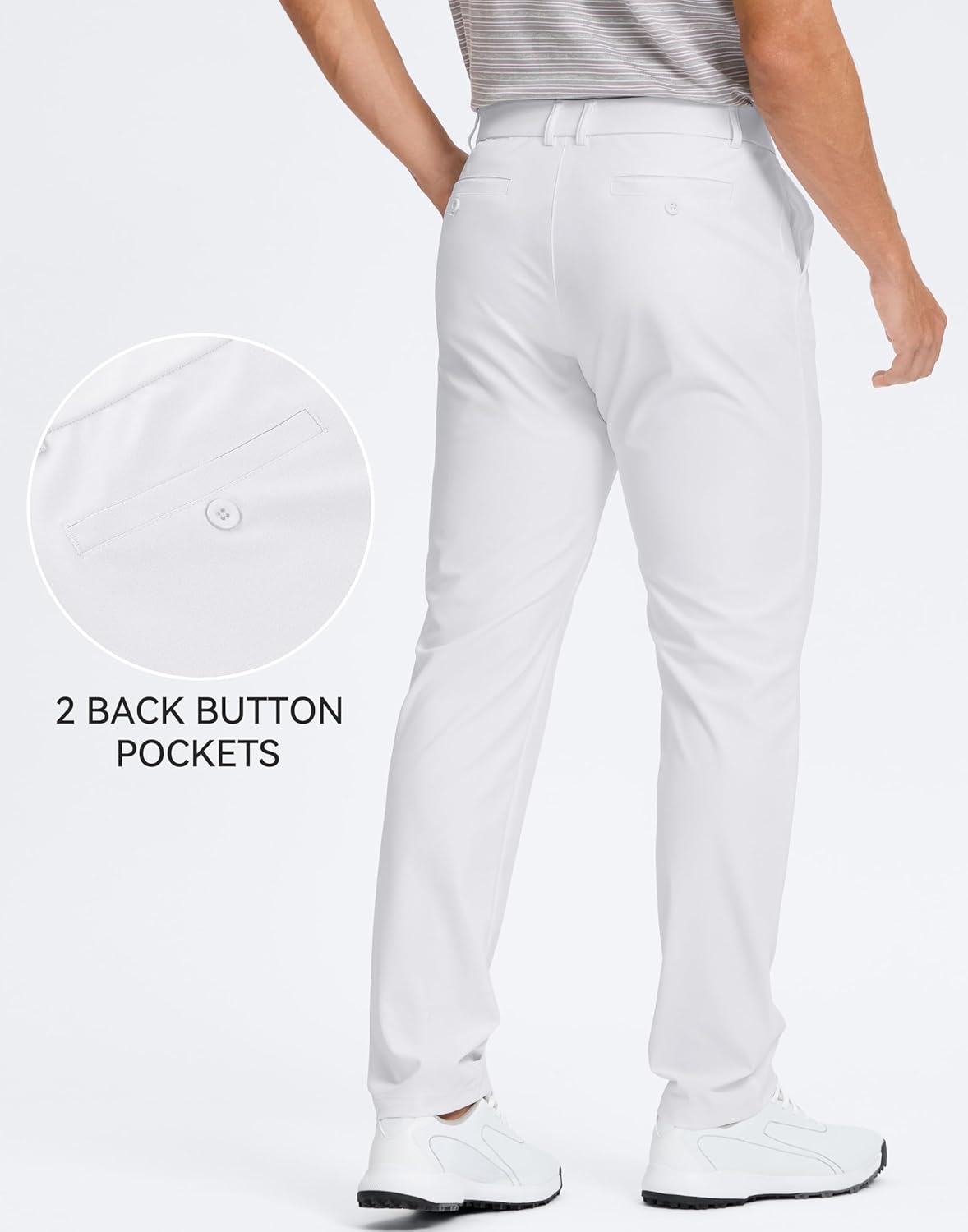Pudolla Men's Golf Pants - Comfy Stretch Quick-Dry Casual Slacks | Lightweight Dress Trousers with Pockets