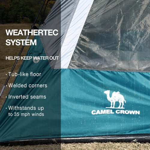 CAMEL CROWN 3/4 Person Tent Waterproof Lightweight Portable Backpacking Tent for Outdoor Camping Hiking