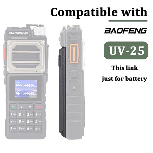 BAOFENG UV-25 Battery BL-UV25 for Radio USB-C Charging 5200mAh BL-UV25 High Capacity Li-ion Battery DC7.4V for Two Way Radio Accessories