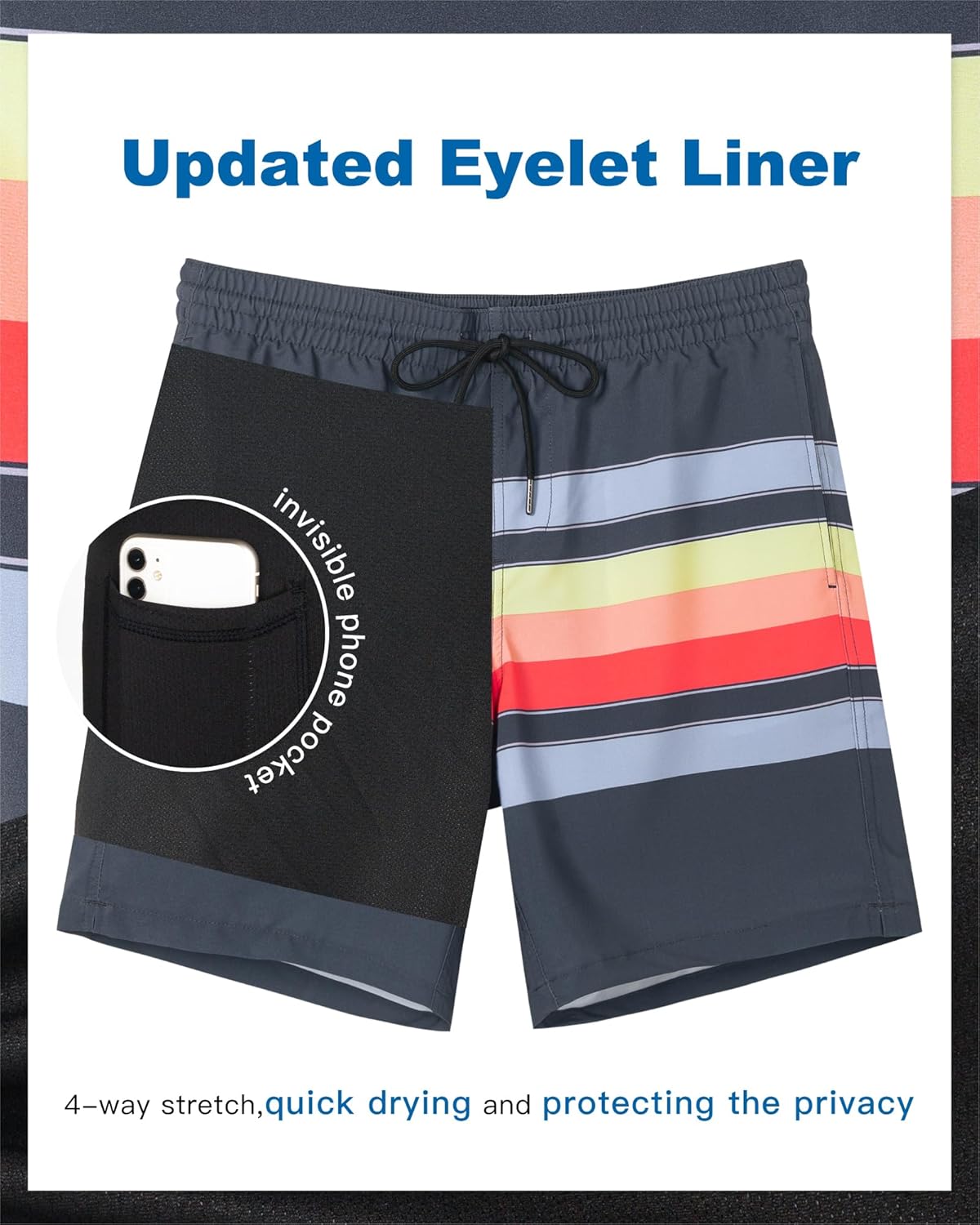 SURF CUZ Men's Swim Trunks - 7" Quick-Dry Swim Shorts with Compression Liner for Ultimate Comfort