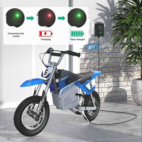 24V Electric Battery Charger for Razor MX350 Dirt Bike Scooter, MX400 Dirt Rocket, E300, E200, E100, Dirt Quad, Pocket Mod, Moped, Motorcycle, Go Kart, 4 Wheeler, 6.6FT