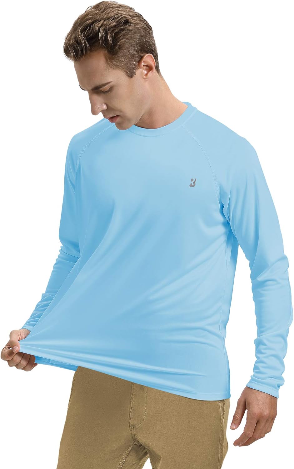 Roadbox Men's UV Sun Protection Shirt - UPF 50+ Long Sleeve SPF Rash Guard for Outdoor Activities