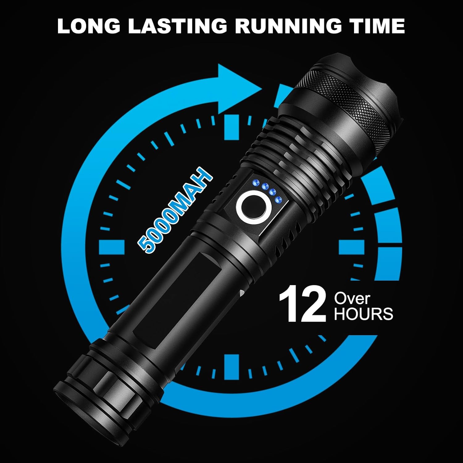 Skiennix 4 Pack Rechargeable LED Flashlights - 90,000LM Super Bright, Waterproof, USB & 5 Modes