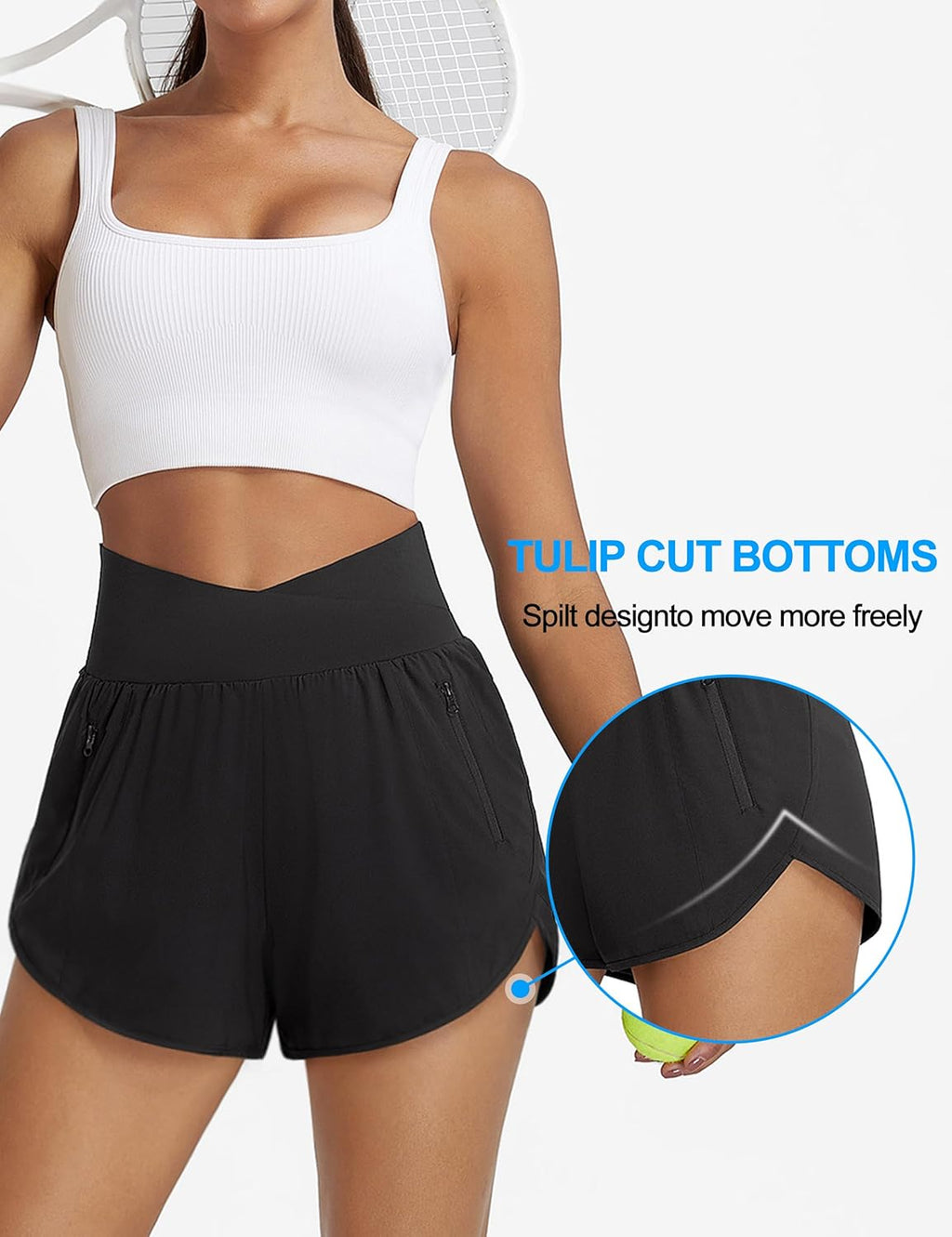 BMJL Women's Athletic Shorts - High Waisted Quick Dry Running Shorts with Pockets | 2.5" Length