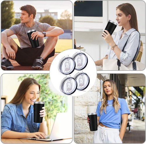 LEIOH 20 oz Tumbler Replacement Lids - Spill Proof Silicone Covers for YETI Travel Mugs | BPA Free