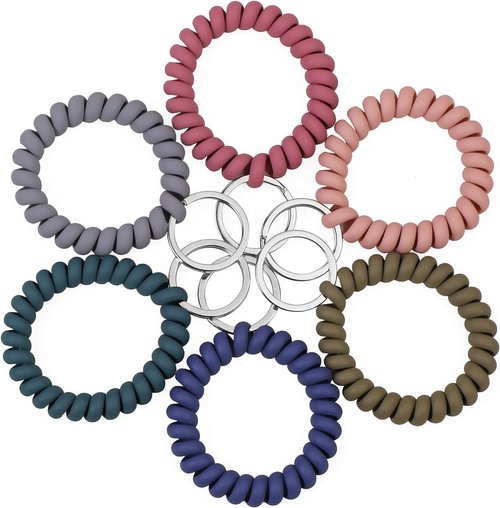 LGEGE Stretchable Wristband Keychain - Flexible Spiral Wrist Coil for ID Badges & Outdoor Sports