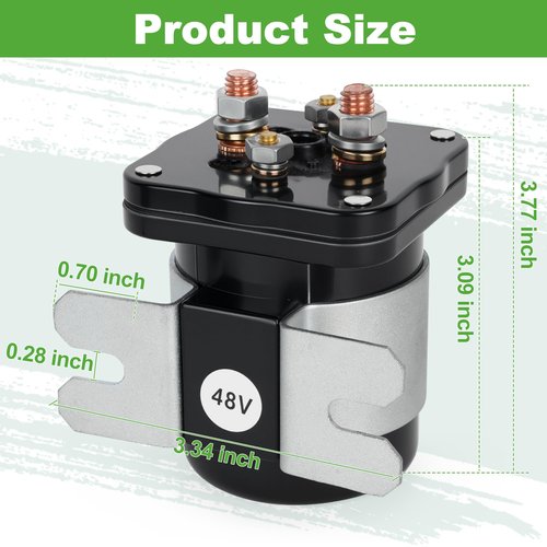 10L0L Heavy Duty 48V 4-Terminal Solenoid for Club Car, EZGO, Yamaha Golf Carts - Compatible with Club Car 101883601, EZGO 73231G01, Yamaha JR1-H1950-00 - 586 Series