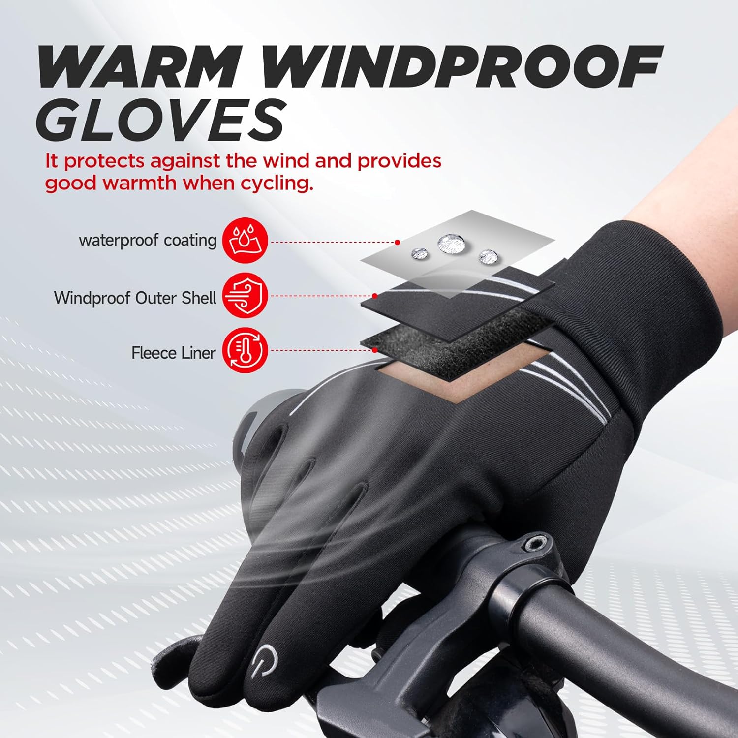 RUIXUE Winter Gloves - Warm Thermal Touchscreen, Windproof & Non-Slip Design for Men & Women