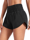 CRZ YOGA High Waisted Dolphin Running Shorts - Mesh Liner & Zipper Pocket for Women’s Gym Workouts