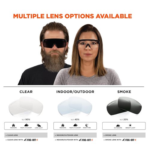 Ergodyne Skullerz Aegir Safety Glasses - ANSI Z87.1+ Certified Protection | Durable & Comfortable Fit