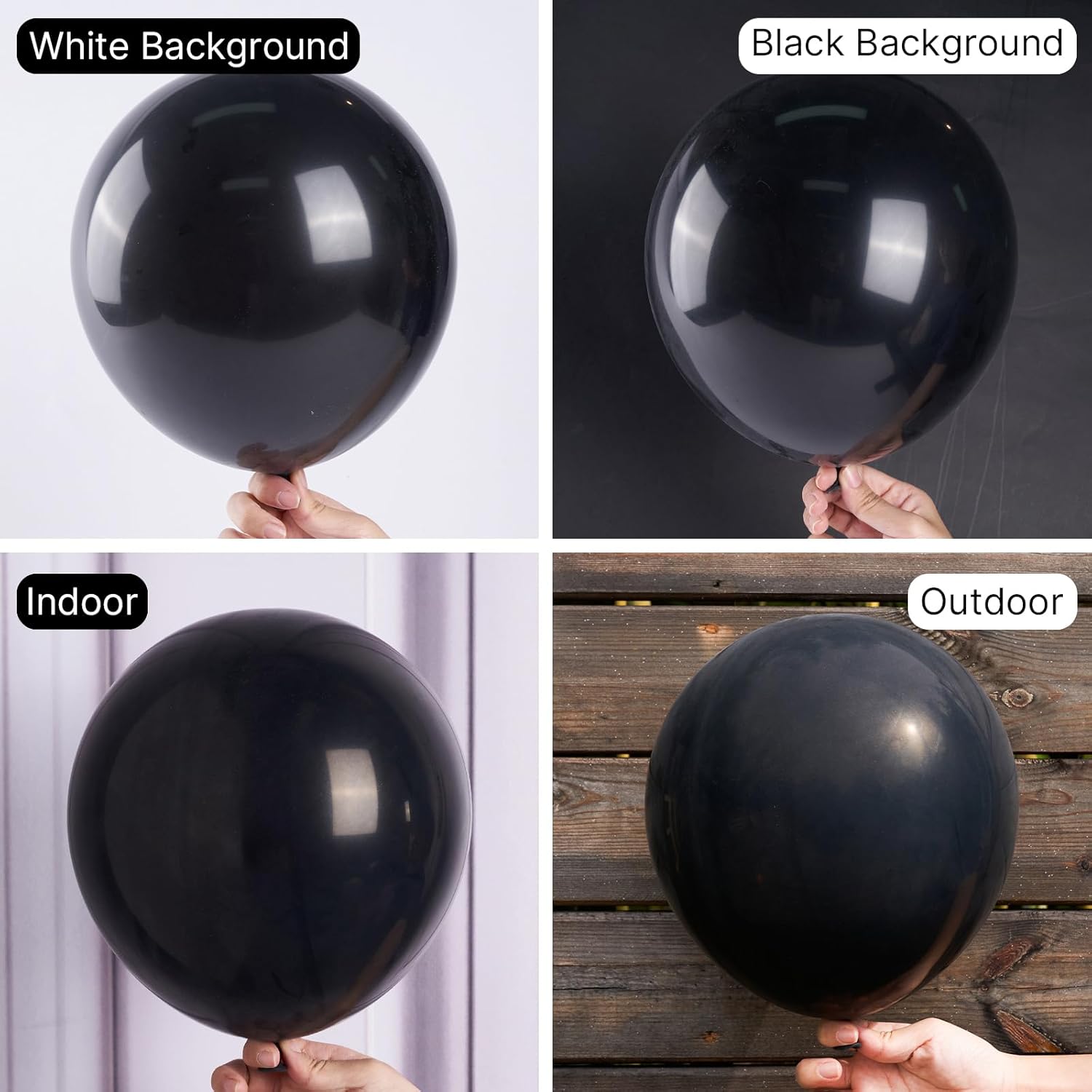 PartyWoo Black Balloons - 140-Piece Arch Kit with Various Sizes for Baby Showers, Birthdays & Anniversaries