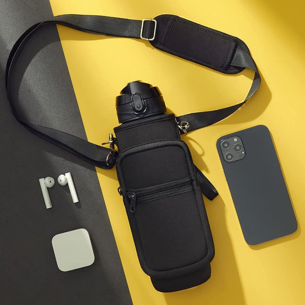 Skiennix Water Bottle Holder - Versatile 2-Pocket Crossbody Sling Bag for Hiking & Travel