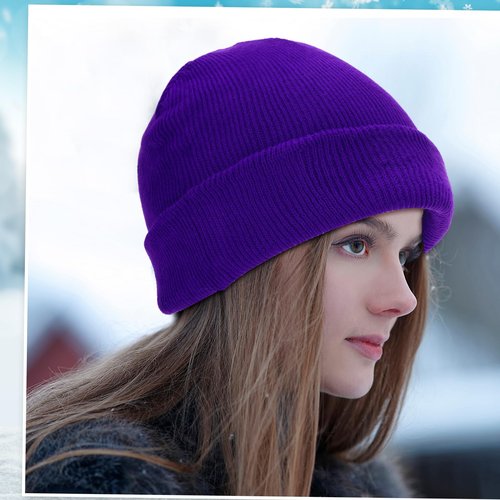 Yahenda 48 Pack Knit Beanies Hats Winter Beanie Hats Warm Knitted Cuffed Skull Cozy Cap for Men Women Unisex(Bright Colors,Lively Style)