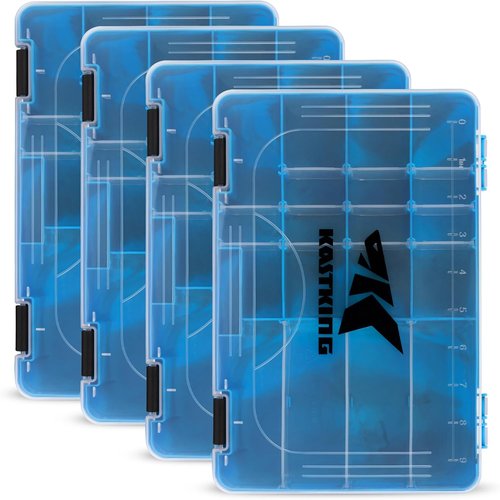 KastKing Tackle Boxes - Plastic Storage Organizer with Removable Dividers - 2 or 4 Pack Options