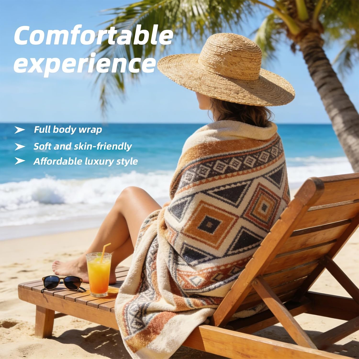 Skiennix Microfiber Beach Towel - Soft, Absorbent & Quick-Dry | Colorful Design for Travel & Pool