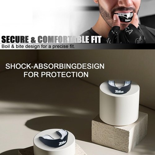 Dual-Layer Sports Mouth Guard - Ultimate Dental Protection for Boxing, MMA & More | Black & White