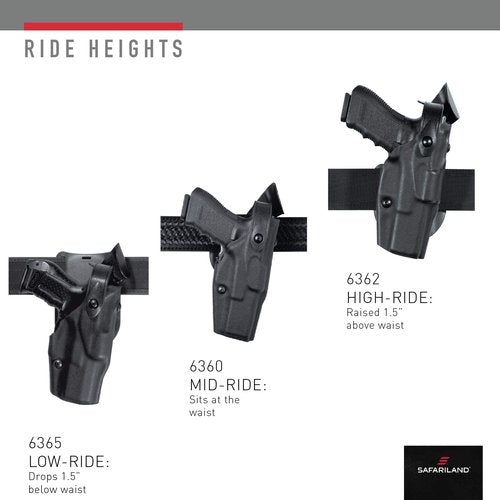 Safariland 6365 ALS/SLS Low-Ride, Duty Rated Level III Retention Holster, Fits SIG SAUER P320C 9/40, STX Tactical Black, Right Hand