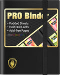 Fabmaker Heavy Duty Card Binder - 9 Pocket Trading Card Album Holds 360 Cards | Sleek Black Design