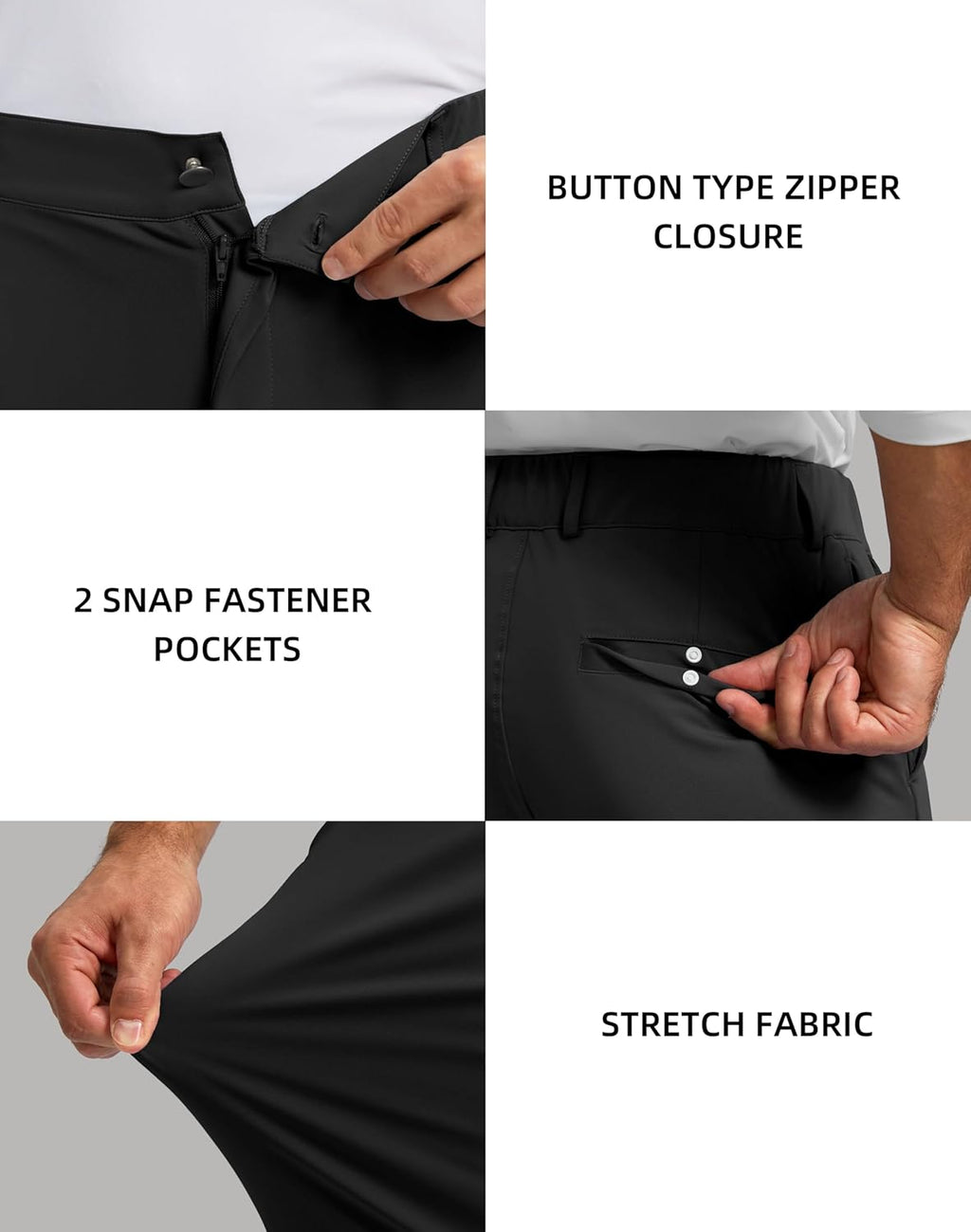 Soothfeel Men's Golf Pants - Slim Fit Stretch Sweatpants with 5 Pockets | Casual Travel & Work Wear