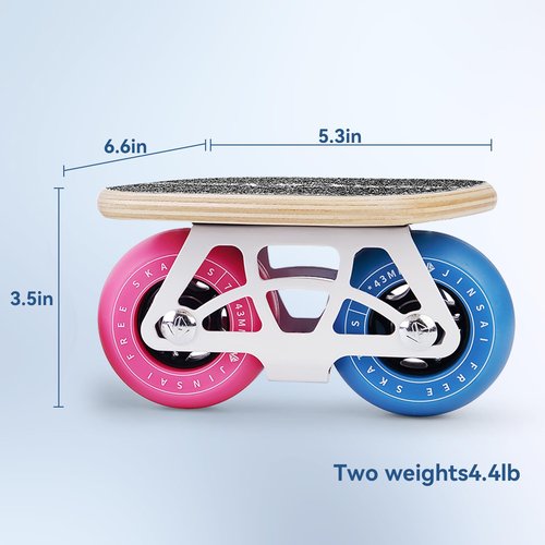 FreeSkates Portable Roller Road Drift Skates Plate, with Maple Deck Anti-Slip, Board Split Skateboard with PU Wheels High-end Bearings (Color Wheel)