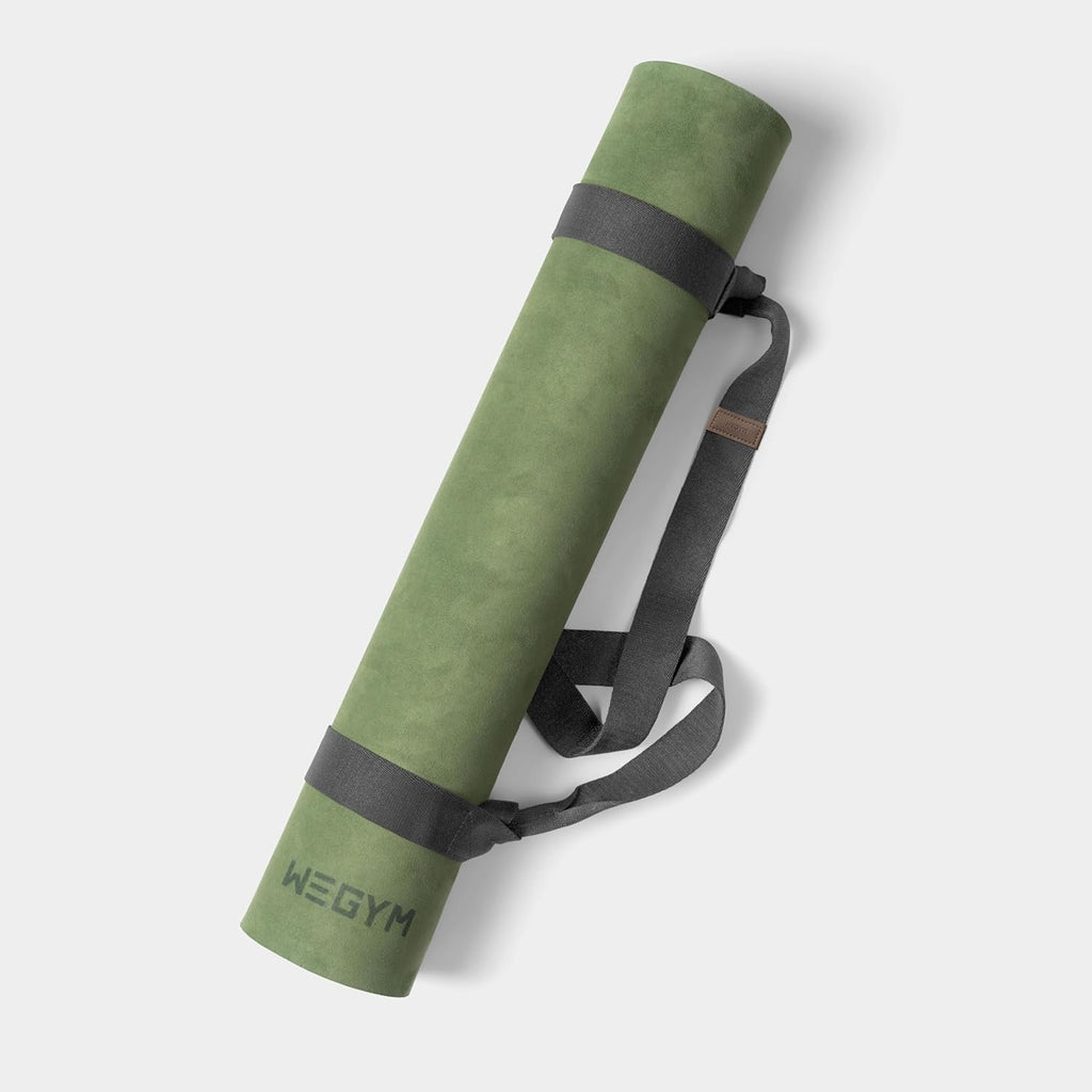 WeGym Yoga Mat, 4mm Cushioned Exercise Mat for Yoga, Pilates, Home Workouts - Anti Slip Polyurethane Suede Yoga Mat with Carrying Strap