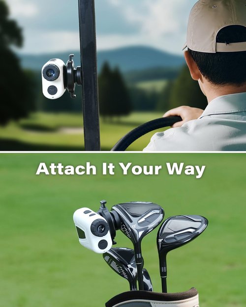 A2C Magnetic Range Finder Holder One-Lock Golf Rangefinder Mount with 3M Adhesive Adapter, 1s Lock & Release, Golf Course Accessories