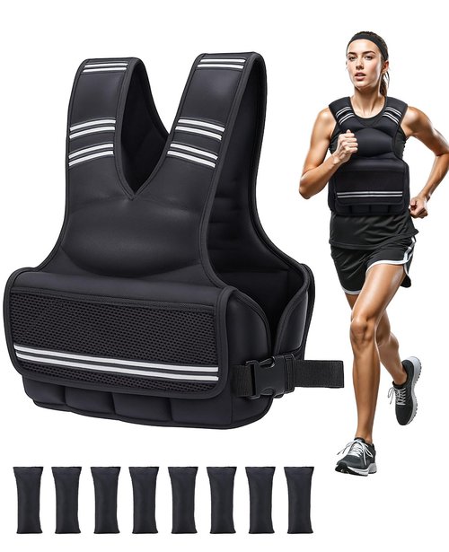 OYY 9-18lbs Adjustable Weighted Vest for Men Women, Running Vest with Reflective Stripe, Comfortable Weight Vests for Workout, Strength Training, Running, Walking, Jogging